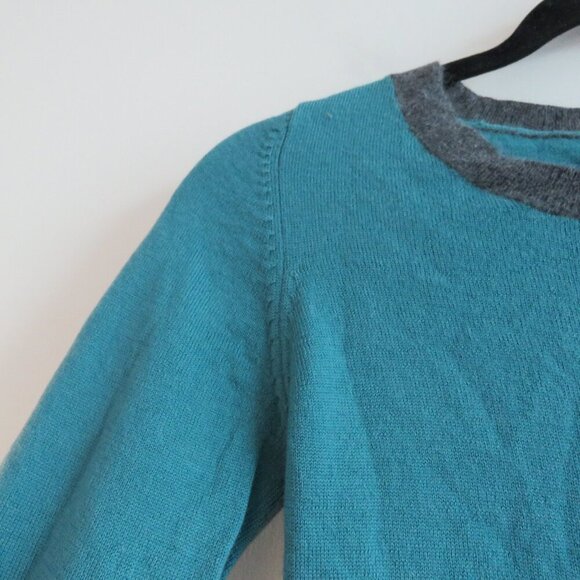 HUMAN WOMAN Y2K Cat Knit Cropped Sweater Top Teal Gray - Size M - Picture 5 of 12